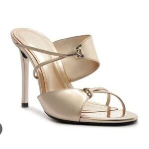 SCHUTZ  Gold Slide Sandal Heel